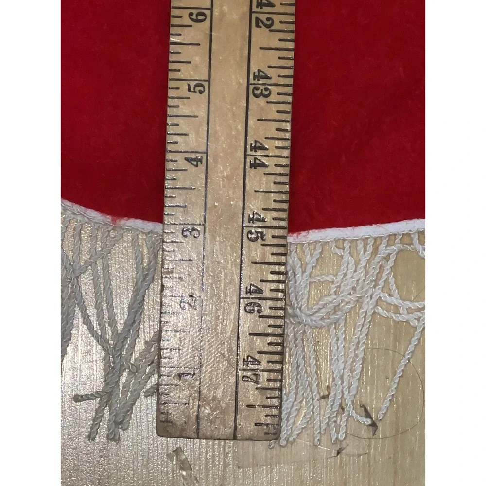 Vintage Red Shag Christmas Tree‎ Skirt 45